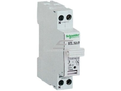 Modulinis saugiklių kirtiklių laikiklis | blokas | 1P | 25A | 500VAC | 100kA | 10,3x38mm | DIN | IP20 | Schneider Electric | Multi9 STI | A9N15636 | 15636 | 3303430156369 Modulinis saugiklių kirtiklių laikiklis | blokas | 1P | 25A | 500VAC | 100kA | 10,3x38mm | DIN | IP20 | Schneider Electric | Multi9 STI | A9N15636 | 15636 | 3303430156369