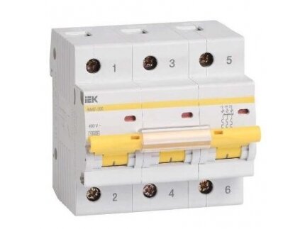Modulinis automatinis jungiklis | 3P | 25A | D | 10kA | DIN | MCB | IEK | MVA40-3-025-D | 4606056019391