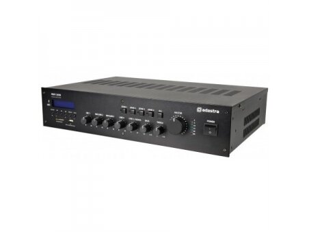 Audio muzikos stiprintuvas | 100V | 120W | 8 omų | 4 zonų | DAB+ / FM | USB / SD | Bluetooth | Adastra | RM120D