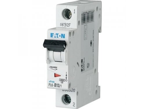 Modulinis automatinis jungiklis | 1P | 13A | C | 6kA | DIN | MCB | Eaton | PL6-C13/1 | 286532 Modulinis automatinis jungiklis | 1P | 13A | C | 6kA | DIN | MCB | Eaton | PL6-C13/1 | 286532
