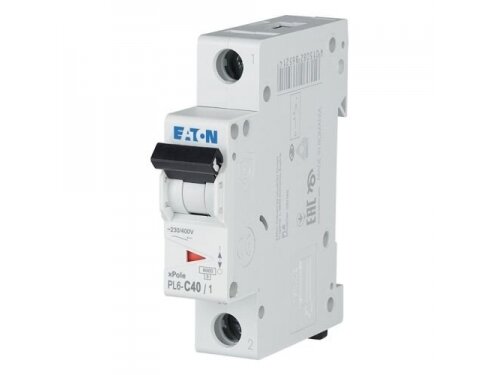 Modulinis automatinis jungiklis | 1P | 40A | C | 6kA | DIN | MCB | Eaton | PL6-C40/1 | 286537 Modulinis automatinis jungiklis | 1P | 40A | C | 6kA | DIN | MCB | Eaton | PL6-C40/1 | 286537