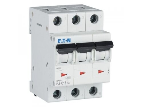 Modulinis automatinis jungiklis | 3P | 16A | C | 6kA | DIN | MCB | Eaton | PL6-C16/3 | 286601 Modulinis automatinis jungiklis | 3P | 16A | C | 6kA | DIN | MCB | Eaton | PL6-C16/3 | 286601