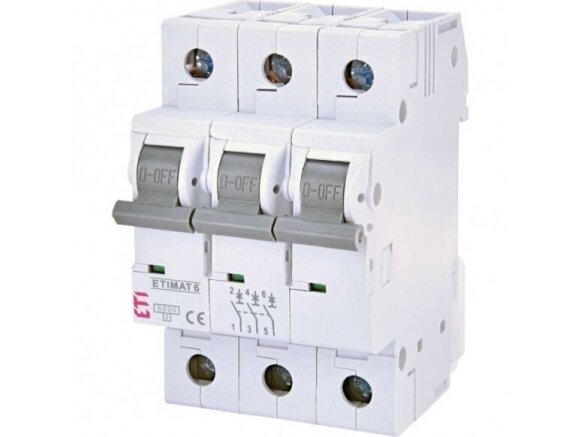 Modulinis automatinis jungiklis | 3P | 10A | C | 10kA | DIN | MCB | Etimat | 5904722921467 Modulinis automatinis jungiklis | 3P | 10A | C | 10kA | DIN | MCB | Etimat | 5904722921467