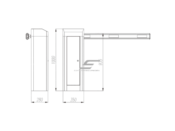 Automatinis kelio užtvaras | šlagbaumas su nuotoliniu valdymu | 6m | 80W | 230V | 433MHz | IP44 1 Automatinis kelio užtvaras | šlagbaumas su nuotoliniu valdymu | 6m | 80W | 230V | 433MHz | IP44 1