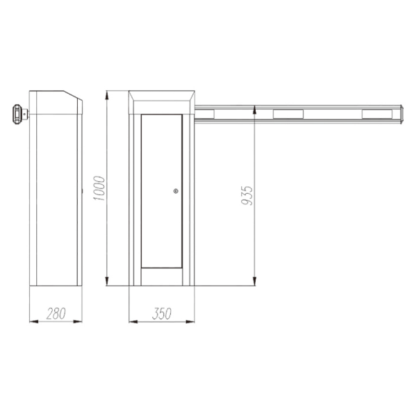 Automātiska ceļa barjera | šlagbaums ar tālvadības pulti | 6 m | 80 W | 230 V | 433 MHz | IP44 1