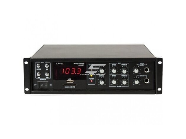 Audio muzikos stiprintuvas | 100V / 8 omų | 50 / 80W | įmontuojamas | USB / Bluetooth | LTC | PAA80BT Audio muzikos stiprintuvas | 100V / 8 omų | 50 / 80W | įmontuojamas | USB / Bluetooth | LTC | PAA80BT