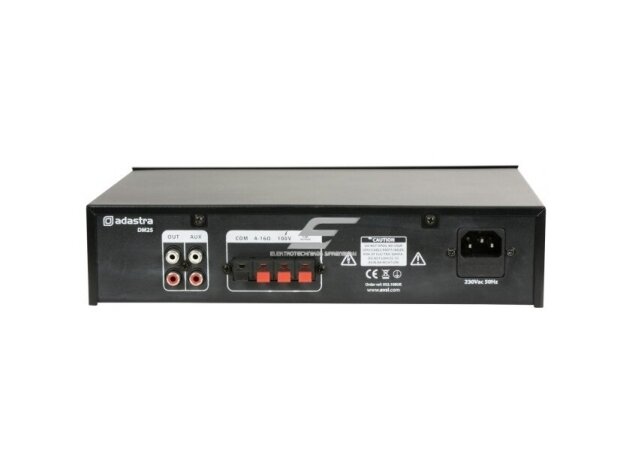 Audio muzikos stiprintuvas | 100V | 25W | su Bluetooth / FM / USB grotuvu | Adastra | DM25 1 Audio muzikos stiprintuvas | 100V | 25W | su Bluetooth / FM / USB grotuvu | Adastra | DM25 1