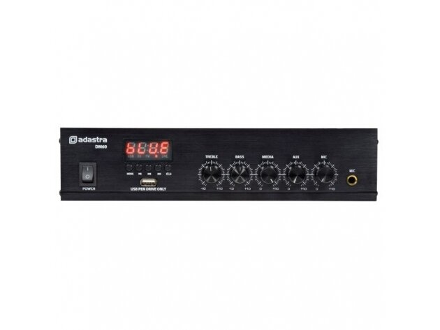 Audio muzikos stiprintuvas | 100V | su mikšeriu | Bluetooth | Adastra | DM60 1