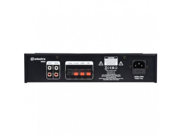 Audio muzikos stiprintuvas | 100V | su mikšeriu | Bluetooth | Adastra | DM60 2 Audio muzikos stiprintuvas | 100V | su mikšeriu | Bluetooth | Adastra | DM60 2