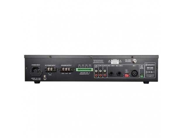 Audio muzikos stiprintuvas | 100V | 120W | 8 omų | 4 zonų | DAB+ / FM | USB / SD | Bluetooth | Adastra | RM120D 2 Audio muzikos stiprintuvas | 100V | 120W | 8 omų | 4 zonų | DAB+ / FM | USB / SD | Bluetooth | Adastra | RM120D 2