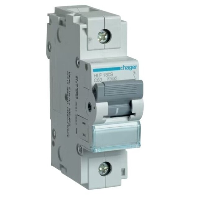 Circuit Breaker 1P | C | 80A | HLF180S Hager Circuit Breaker 1P | C | 80A | HLF180S Hager