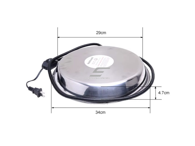 Vištų girdyklos šildytuvas | šildomas pagrindas | 48W | 220V | nerūdijantis plienas | 30 cm | apsauga nuo vandens užšalimo 3