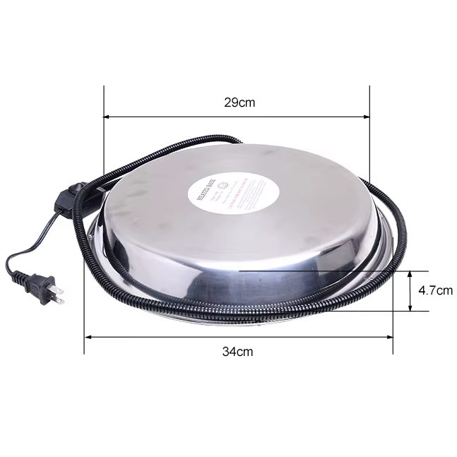 Podgrzewacz poidła dla kur | podgrzewana podstawa | 48W | 220V | stal nierdzewna | 30 cm | ochrona przed zamarzaniem wody 3 Podgrzewacz poidła dla kur | podgrzewana podstawa | 48W | 220V | stal nierdzewna | 30 cm | ochrona przed zamarzaniem wody 3