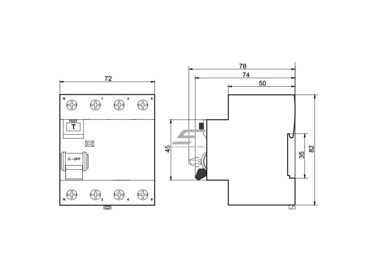 Modulinė srovės nuotėkio relė | 4P | 40A | 0,1A | AC tipas | DIN | ECO FPR-AC | Promfactor Baltic | FPR4040100AC | 4779040151480 1 Modulinė srovės nuotėkio relė | 4P | 40A | 0,1A | AC tipas | DIN | ECO FPR-AC | Promfactor Baltic | FPR4040100AC | 4779040151480 1