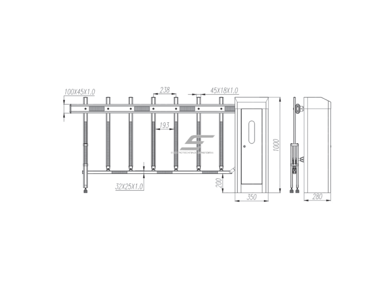 Automatinis kelio užtvaras | šlagbaumas su nuotoliniu valdymu | 6m | 80W | 230V | 433MHz | IP44 1 Automatinis kelio užtvaras | šlagbaumas su nuotoliniu valdymu | 6m | 80W | 230V | 433MHz | IP44 1