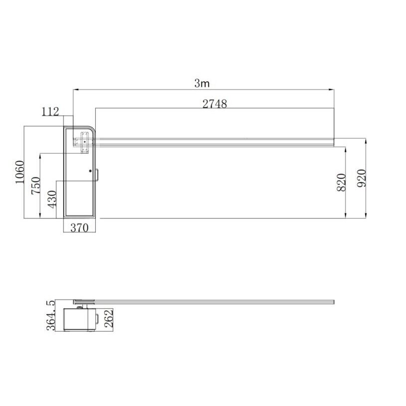 Automaatne tõkkepuu | kaugjuhtimisega tõkkepuu | 3-4m poomidele | 125W | 230V | 1060x370x262mm | RS485 | IP54 | Hikvision | DS-TMG420-H 2