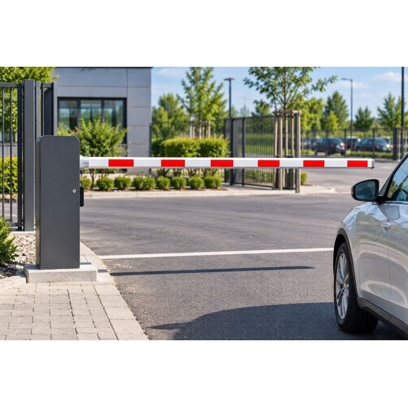 Aluminium road barrier boom | boom for automatic barrier system | for barrier gate | 4m | 4000x44x110mm | red/white | Hikvision | DS-TMG001-3 2
