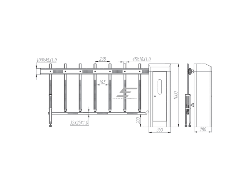 Automatinis kelio užtvaras | šlagbaumas su nuotoliniu valdymu | 6m | 80W | 230V | 433MHz | IP44 1 Automatinis kelio užtvaras | šlagbaumas su nuotoliniu valdymu | 6m | 80W | 230V | 433MHz | IP44 1