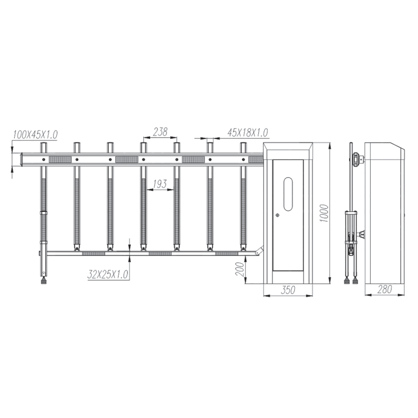 Automātiska ceļa barjera | šlagbaums ar tālvadības pulti | 6m | 80W | 230V | 433MHz | IP44 1 Automātiska ceļa barjera | šlagbaums ar tālvadības pulti | 6m | 80W | 230V | 433MHz | IP44 1