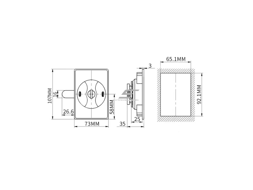 Aukšto saugumo spintos užraktas su raktu | 73x107 mm | dvigubo fiksavimo mechanizmas | juoda | cinko lydinys 4