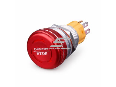 Avarinis STOP mygtukas | 16mm | 220V | 1NO+1NC | LED (raudona) | IP65 | fiksuojamas | anoduotas aliuminis Avarinis STOP mygtukas | 16mm | 220V | 1NO+1NC | LED (raudona) | IP65 | fiksuojamas | anoduotas aliuminis