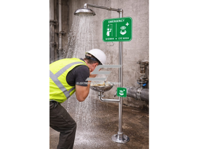 Avarinis akių plovimo ir saugos dušas | ≥11.4 L/min | 0.2 – 0.6 MPa | nerūdijantis plienas | „hands-free“ valdymas 3 Avarinis akių plovimo ir saugos dušas | ≥11.4 L/min | 0.2 – 0.6 MPa | nerūdijantis plienas | „hands-free“ valdymas 3