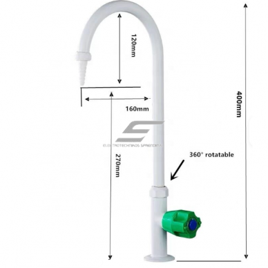 Laboratory water mixer | water flow control | 360° swivel | tabletop | copper | 400 mm 1 Laboratory water mixer | water flow control | 360° swivel | tabletop | copper | 400 mm 1