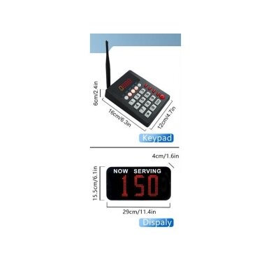 Bezprzewodowy system wywoływania numerów kolejki klientów | klawiatura + wyświetlacz LED | 001-999 | powiadomienie dźwiękowe 1