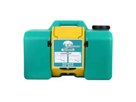 Avarinė akių plovimo stotelė | 30L vandens talpa | akių ir veido plovimas | sieninė | autonominė | 1.5 L/min | ABS plastikas | žalia