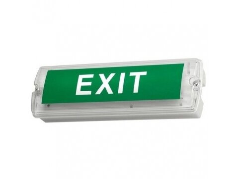 LED avarinis išėjimo šviestuvas | evakuacinis | EXIT | 4W | 230V | 350x240mm | 3h | virštinkinis | montuojamas  prie sienos | IP65 | Orion