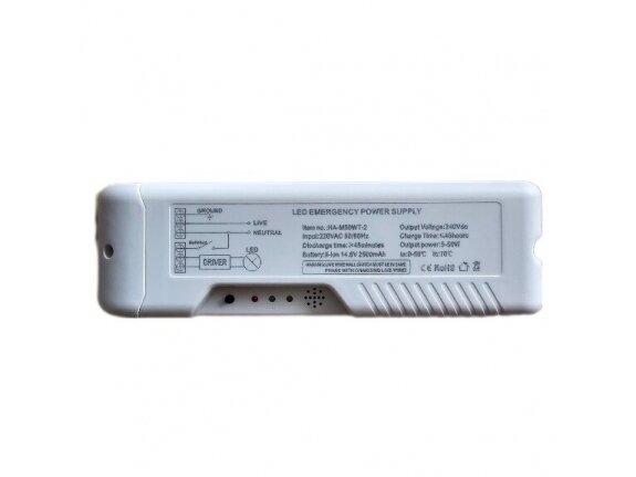 Avarinis maitinimo šaltinis LED lempoms | 50W | 230VAC | 50/60Hz | 45min | 148x40x28mm | IP20 | 4772124004511