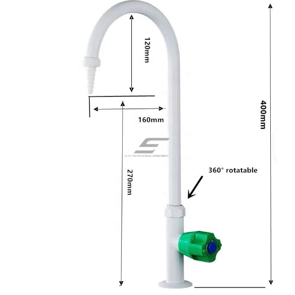 Laboratory water mixer | water flow control | 360° swivel | tabletop | copper | 400 mm 1 Laboratory water mixer | water flow control | 360° swivel | tabletop | copper | 400 mm 1