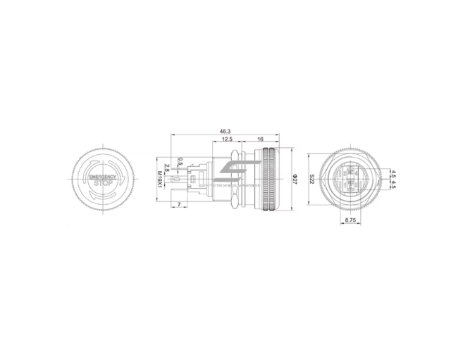 Mygtukas | 19mm | 220V | 1NO+1NC | LED (žalia) | IP65 | fiksuojamas | anoduotas aliuminis 1 Mygtukas | 19mm | 220V | 1NO+1NC | LED (žalia) | IP65 | fiksuojamas | anoduotas aliuminis 1