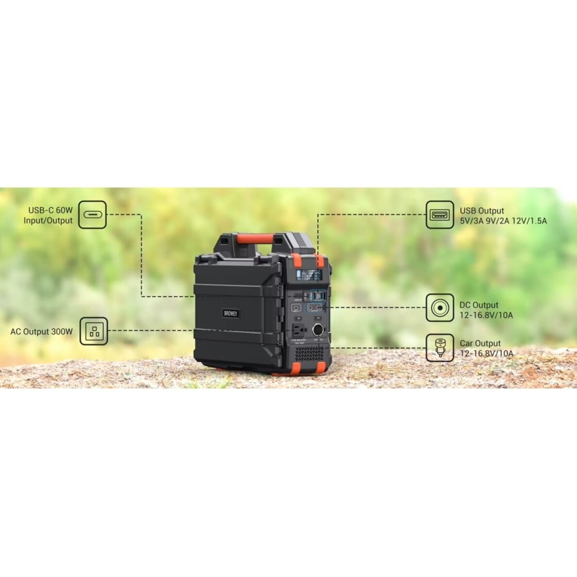 Kaasaskantav päikeseenergiajaam | Toiteallikas | 300W | 284,16Wh | LiFePO4 | USB-A | USB-C | DC | 12V | 30W päikesepaneel 1 Kaasaskantav päikeseenergiajaam | Toiteallikas | 300W | 284,16Wh | LiFePO4 | USB-A | USB-C | DC | 12V | 30W päikesepaneel 1