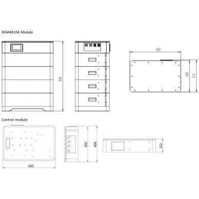 Battery | energy storage for solar power | with smart BMS | 37,9kWh | 358,4V | IP65 | Bluesun Solar 6