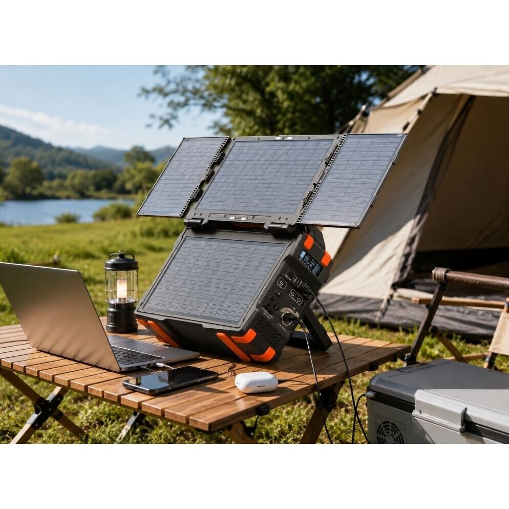 Kaasaskantav päikeseenergiajaam | Toiteallikas | 300W | 284,16Wh | LiFePO4 | USB-A | USB-C | DC | 12V | 30W päikesepaneel 4