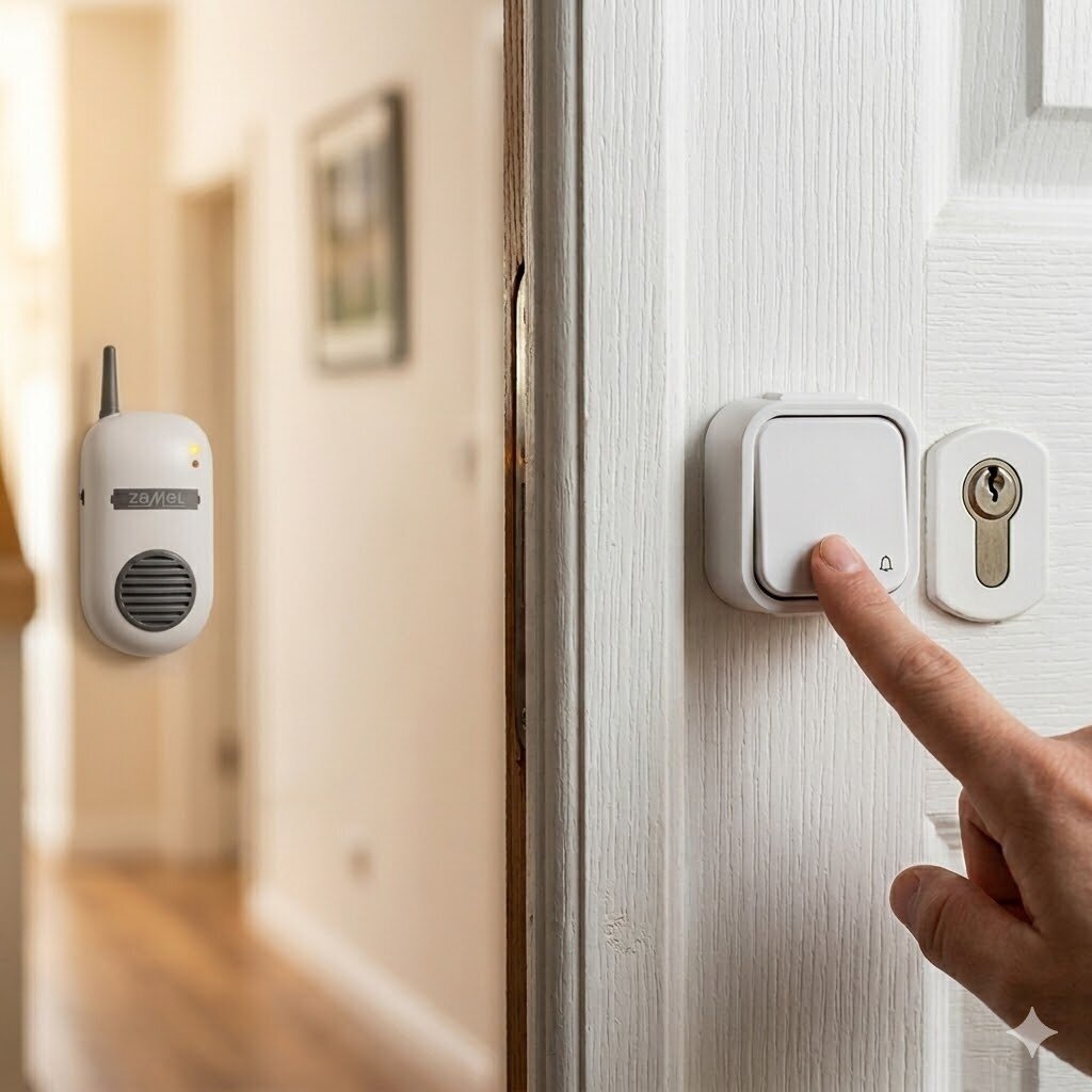 Wireless doorbell | up to 150 m | 85 dB | waterproof button | grey | Zamel BLIK DRS-982H 2