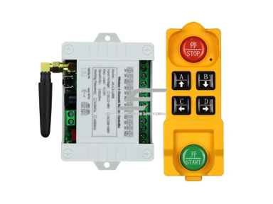 Belaidis kranų valdymo pultas | 4 mygtukai + START/STOP | 1 greitis | 433 MHz | 100–240 V AC | modulinis imtuvas | AK-C211008 Belaidis kranų valdymo pultas | 4 mygtukai + START/STOP | 1 greitis | 433 MHz | 100–240 V AC | modulinis imtuvas | AK-C211008