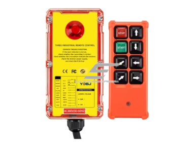 Belaidis kranų valdymo pultas | 6 mygtukai + START/STOP | 1 greitis | 868 MHz | 24–440 V AC/DC | ES-F21-E1B(H) Belaidis kranų valdymo pultas | 6 mygtukai + START/STOP | 1 greitis | 868 MHz | 24–440 V AC/DC | ES-F21-E1B(H)