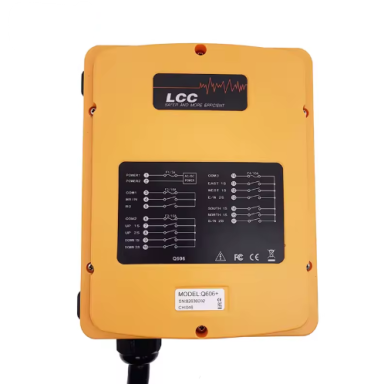 Bezvadu celtņa vadības pults | 6 pogas + START/STOP | 2 ātrumi | 420–450 MHz | 12–460 V AC/DC | IP65 | ES-Q606
