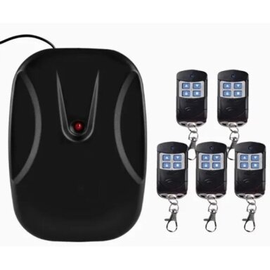 Wireless RF remote control with receiver | 433MHz | 230V | 4 channels | 5 remotes | for garage doors | for door locks Wireless RF remote control with receiver | 433MHz | 230V | 4 channels | 5 remotes | for garage doors | for door locks