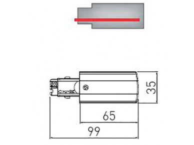 Maitinimo šaltinis bėgeliui X-RAIL | 3F | dešininis | 99x35mm | juodas | GTV Lighting | XAE-KZASPC-10 | 5901867193322 1