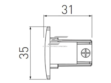 Galinis dangtelis bėgeliui X-RAIL | 35x31mm | baltas | GTV Lighting | XAE-ZKUNCB-00 | 5901867193346 1
