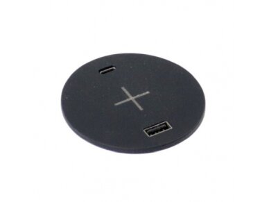 Belaidė įkrovimo stotelė | montuojama į baldus | 2xUSB-A+C | Ø70mm | juoda | Bachmann SA.PO.AISQI Belaidė įkrovimo stotelė | montuojama į baldus | 2xUSB-A+C | Ø70mm | juoda | Bachmann SA.PO.AISQI