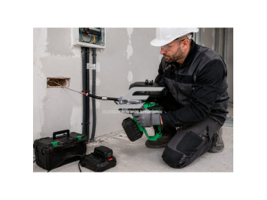 Akumuliatorinis laidų | kabelių pratraukėjas | pravėrimo sistema | 710W | 40m/min. | 6 m traukimo strypas | automatinis laidų pravedimas 2 Akumuliatorinis laidų | kabelių pratraukėjas | pravėrimo sistema | 710W | 40m/min. | 6 m traukimo strypas | automatinis laidų pravedimas 2
