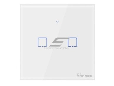 Išmanus | nuotolinis liečiamas sieninis jungiklis | 2 kanalų | 2x480W | 230VAC | baltas | Wi-Fi | SONOFF | T0EU2C-TX | 6920075725513 Išmanus | nuotolinis liečiamas sieninis jungiklis | 2 kanalų | 2x480W | 230VAC | baltas | Wi-Fi | SONOFF | T0EU2C-TX | 6920075725513