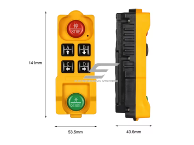 Belaidis kranų valdymo pultas | 4 mygtukai + START/STOP | 1 greitis | 433 MHz | 100–240 V AC | modulinis imtuvas | AK-C211008 2