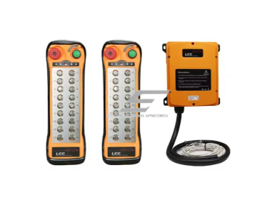 Belaidis kranų valdymo pultas | 2 siųstuvai + imtuvas | 18 mygtukų + START/STOP | 1 greitis | 433 MHz | IP65 | ES-Q1800