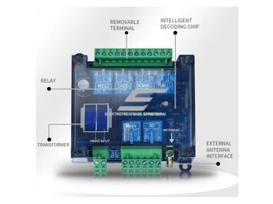 Belaidis kranų valdymo pultas | 4 mygtukai + START/STOP | 1 greitis | 868 MHz | 230 V AC | modulinis imtuvas | ES-LD-BC4 3 Belaidis kranų valdymo pultas | 4 mygtukai + START/STOP | 1 greitis | 868 MHz | 230 V AC | modulinis imtuvas | ES-LD-BC4 3