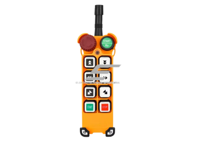 Belaidis kranų valdymo pultas | 6 mygtukai + START/STOP | 2 greičiai | 315/433 MHz | 24–440 V AC/DC | IP65 | ES-F23-6D 1 Belaidis kranų valdymo pultas | 6 mygtukai + START/STOP | 2 greičiai | 315/433 MHz | 24–440 V AC/DC | IP65 | ES-F23-6D 1